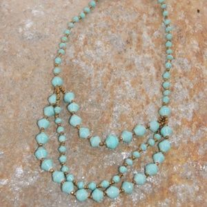 Slum Dr. Turqoiuse (short) Paper bead Necklace